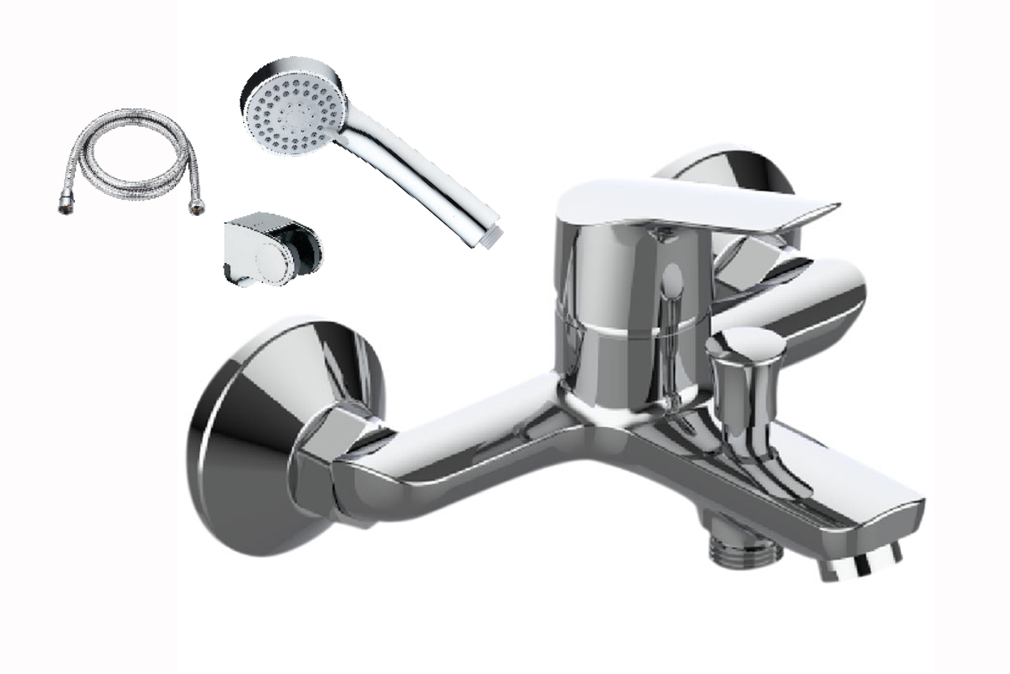 BORMANN BTW3365 Μπαταρία Μπάνιου Spring, 35mm, Αναμεικτική, 850G Με Σετ Ντους 049647