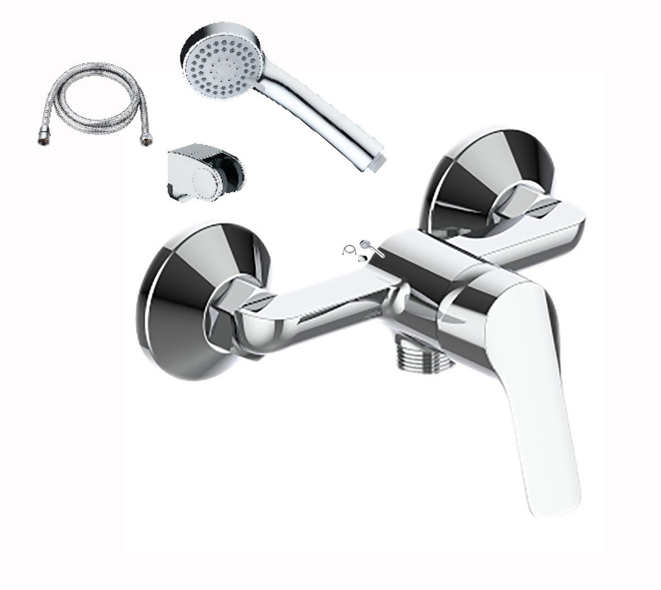 BORMANN BTW3370 Μπαταρία Μπάνιου Spring, 35mm, Αναμεικτική, 610G Με Σετ Ντους 049654