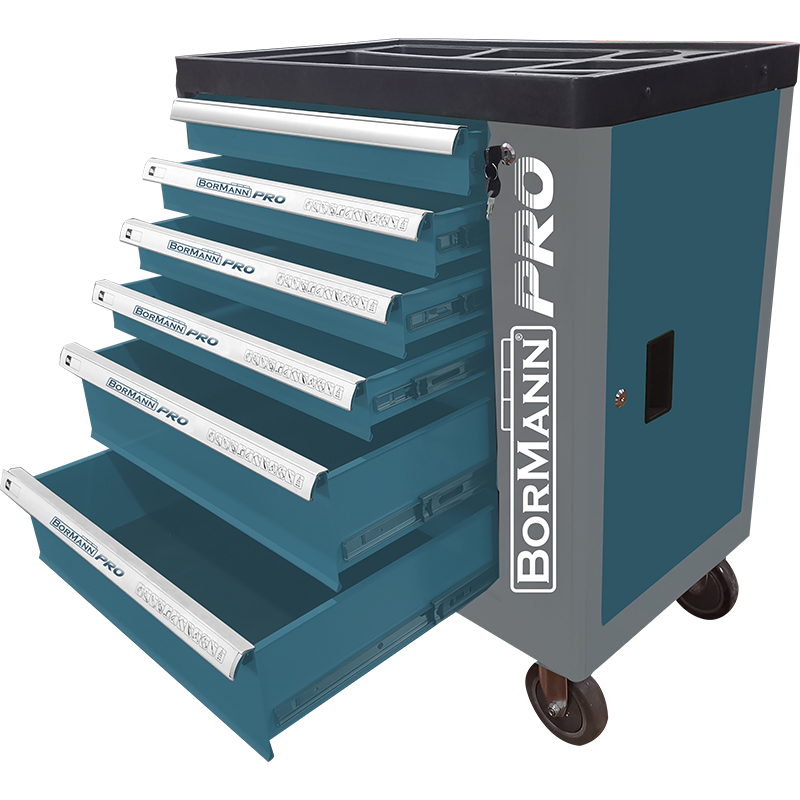 BORMANN Pro BWR7600SET Εργαλειοφορέας 6 Συρτάρια Πλαϊνό Ντουλάπι Και 120 Εργαλεία Cr-V 035794