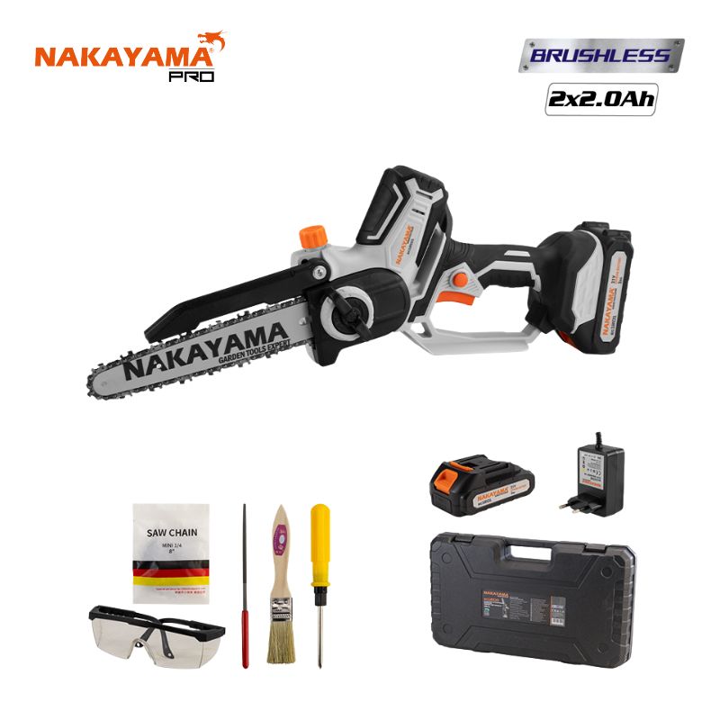 NAKAYAMA EC1200 Κλαδευτικό Αλυσοπρίονο Μπαταρίας 21V,Brushless,Li-Ion,Λάμα 20cm,1.3kg 075004