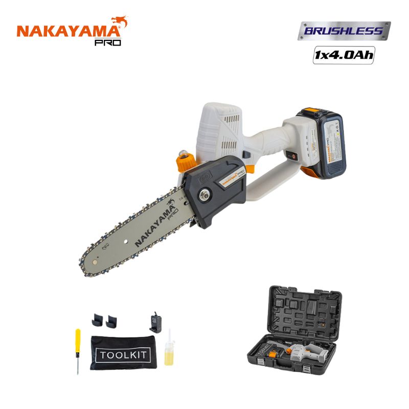 NAKAYAMA Pro EC1550 Κλαδευτικό Αλυσοπρίονο Μπαταρίας 21V, Brushless,Li-Ion, Λάμα 20cm, 1500gr 055655