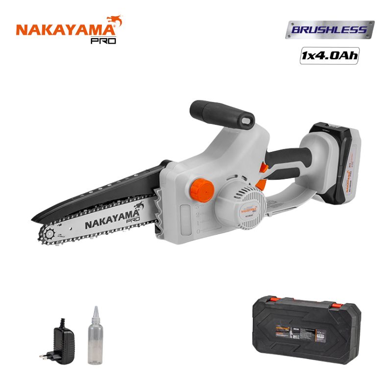 NAKAYAMA Pro EC1600 Κλαδευτικό Αλυσοπρίονο Μπαταρίας 21V, Brushless,Li-Ion, Λάμα 20cm, 1500gr 061694