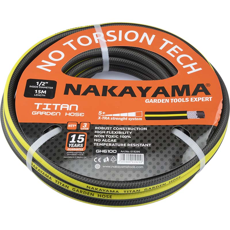 NAKAYAMA GH6600 Λάστιχο Titan 3 Επιστρώσεις 50m 5/8" 019343