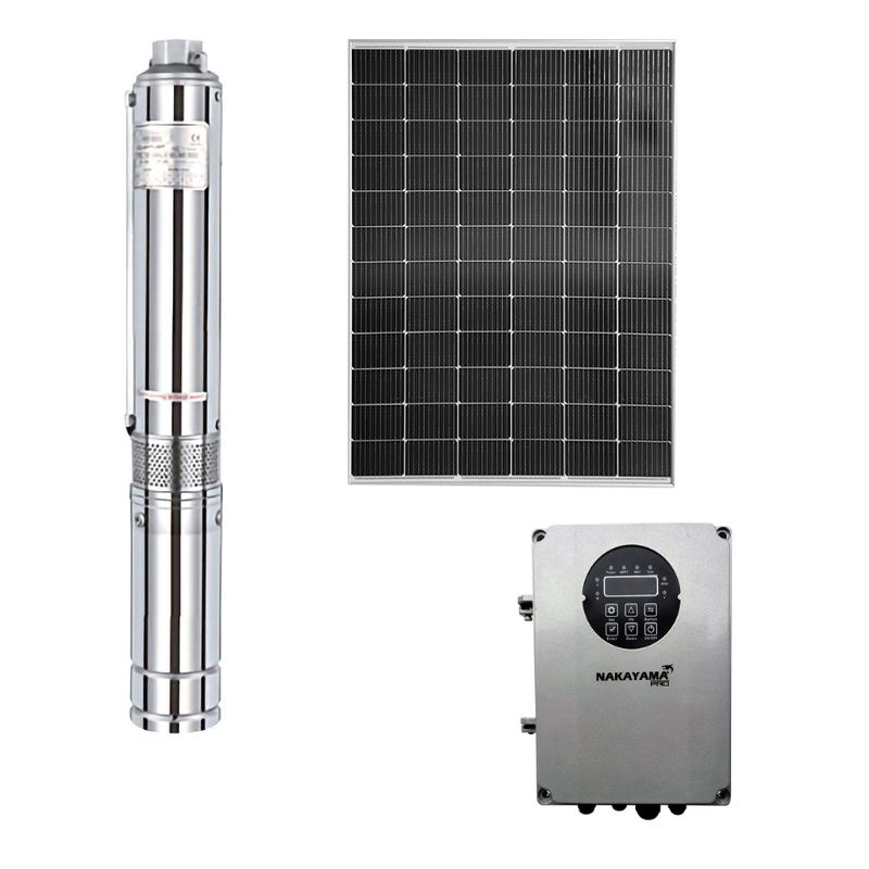 NAKAYAMA Pro NP2220 Αντλία Νερού με Φωτοβολταικό 48W,400W, Mέγιστο Μανομετρικό 55m,Σετ 2 Πάνελ 700W 080053