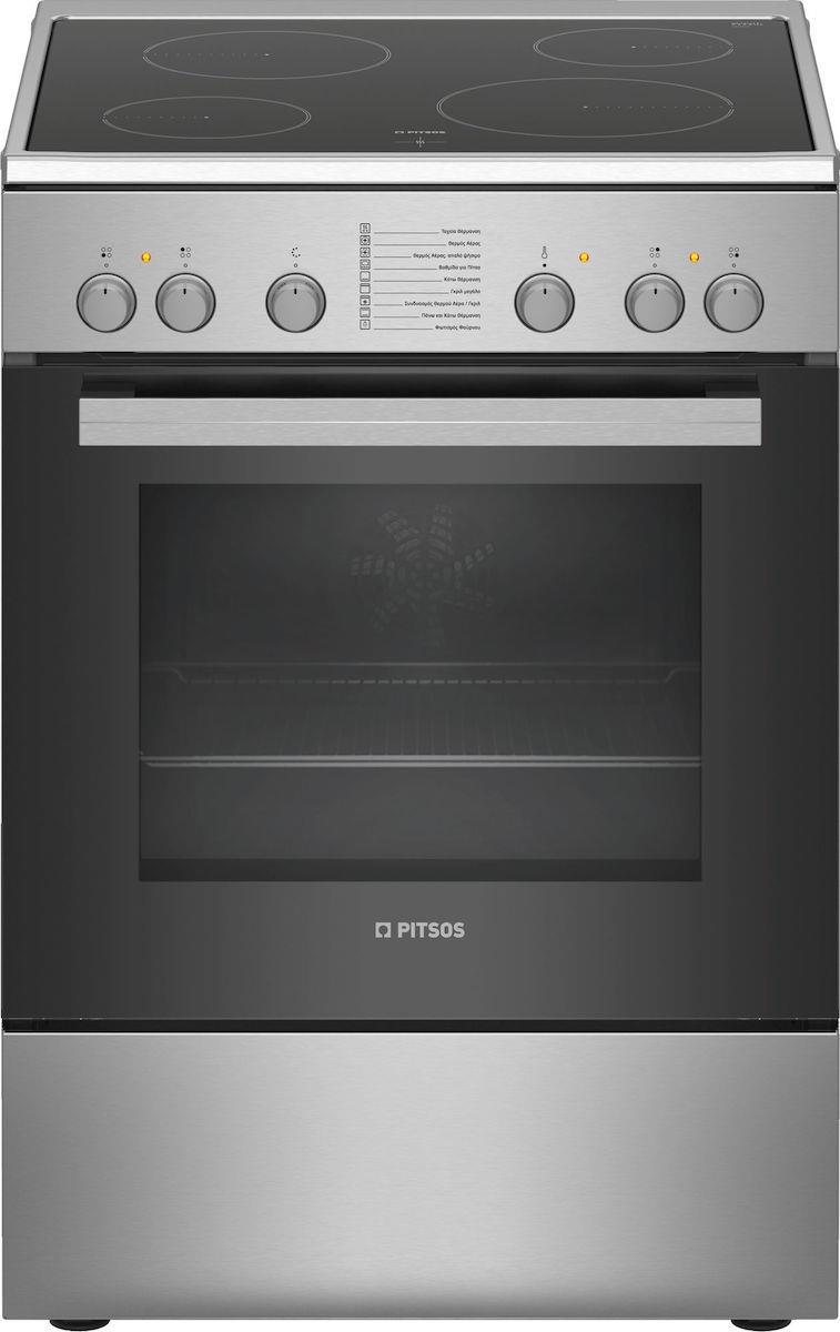 Pitsos PHC009150 Κουζίνα 66lt με Κεραμικές Εστίες Π60cm