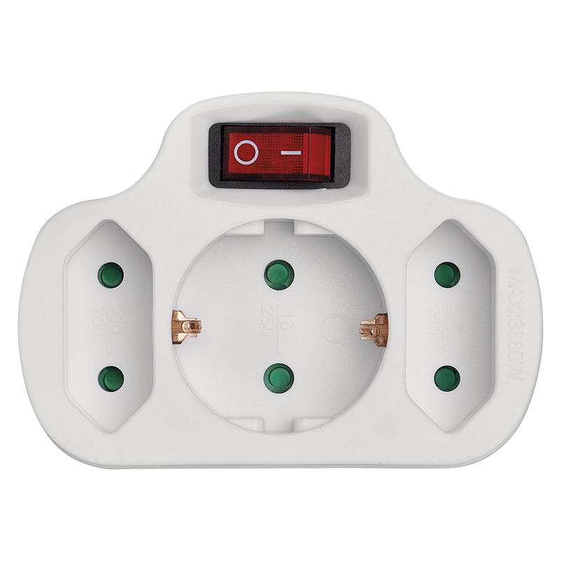 BORMANN BCR1155 Αντάπτορας Πρίζας 1 Σούκο-2 Διπολικές με Διακόπτη 066347