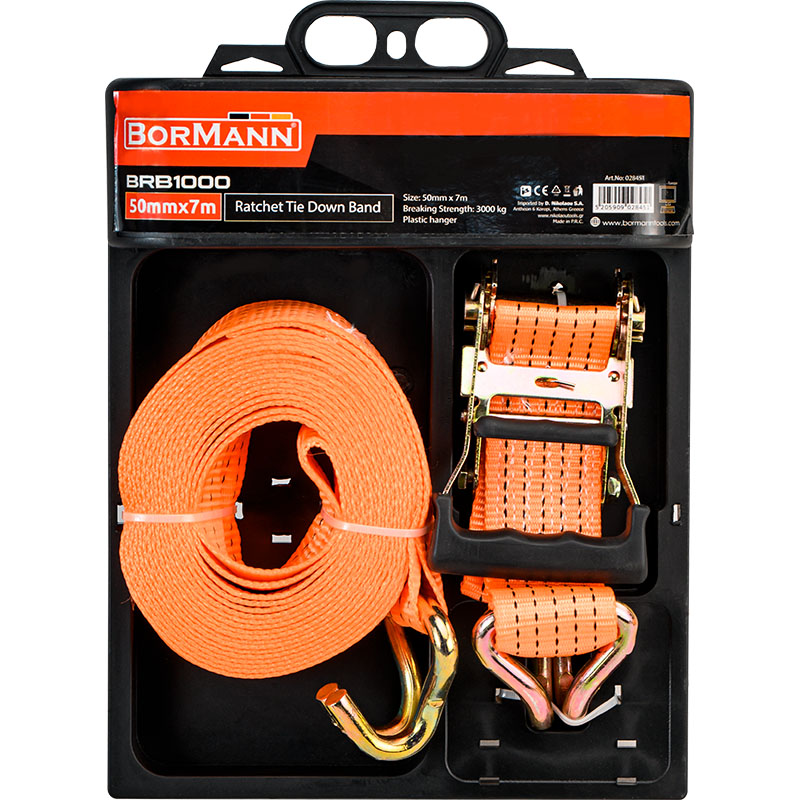 BORMANN Pro BRB1000 Ιμάντες Πρόσδεσης Καστάνιας 50mm x 7m,Αντοχή 3Ton 028451