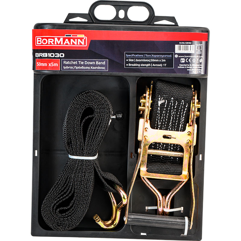 BORMANN Pro BRB1030 Ιμάντες Πρόσδεσης Καστάνιας 50mm x 5m,Αντοχή 1Ton 028482