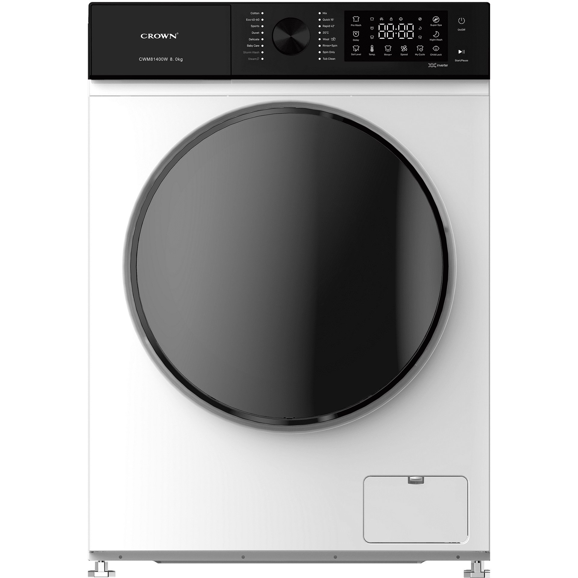 Crown CWM81400W Πλυντήριο Ρούχων 8kg, 1400 Στροφών, με 