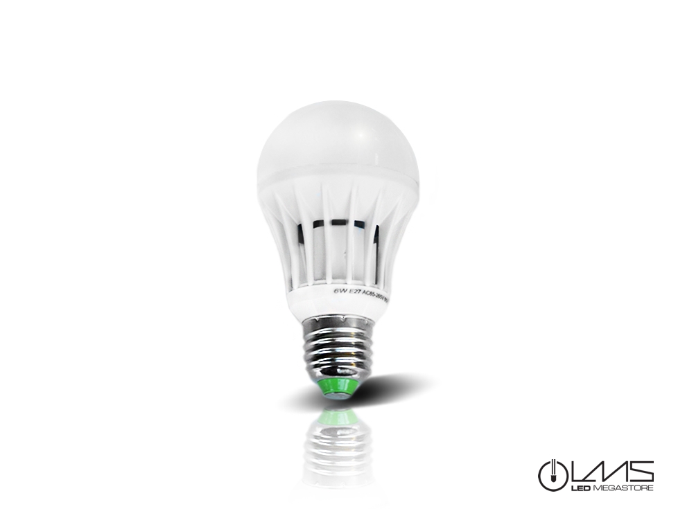 Λαμπτήρας E27 Aluminium Samsung Chip 6 Watt Θερμό Λευκό 00212