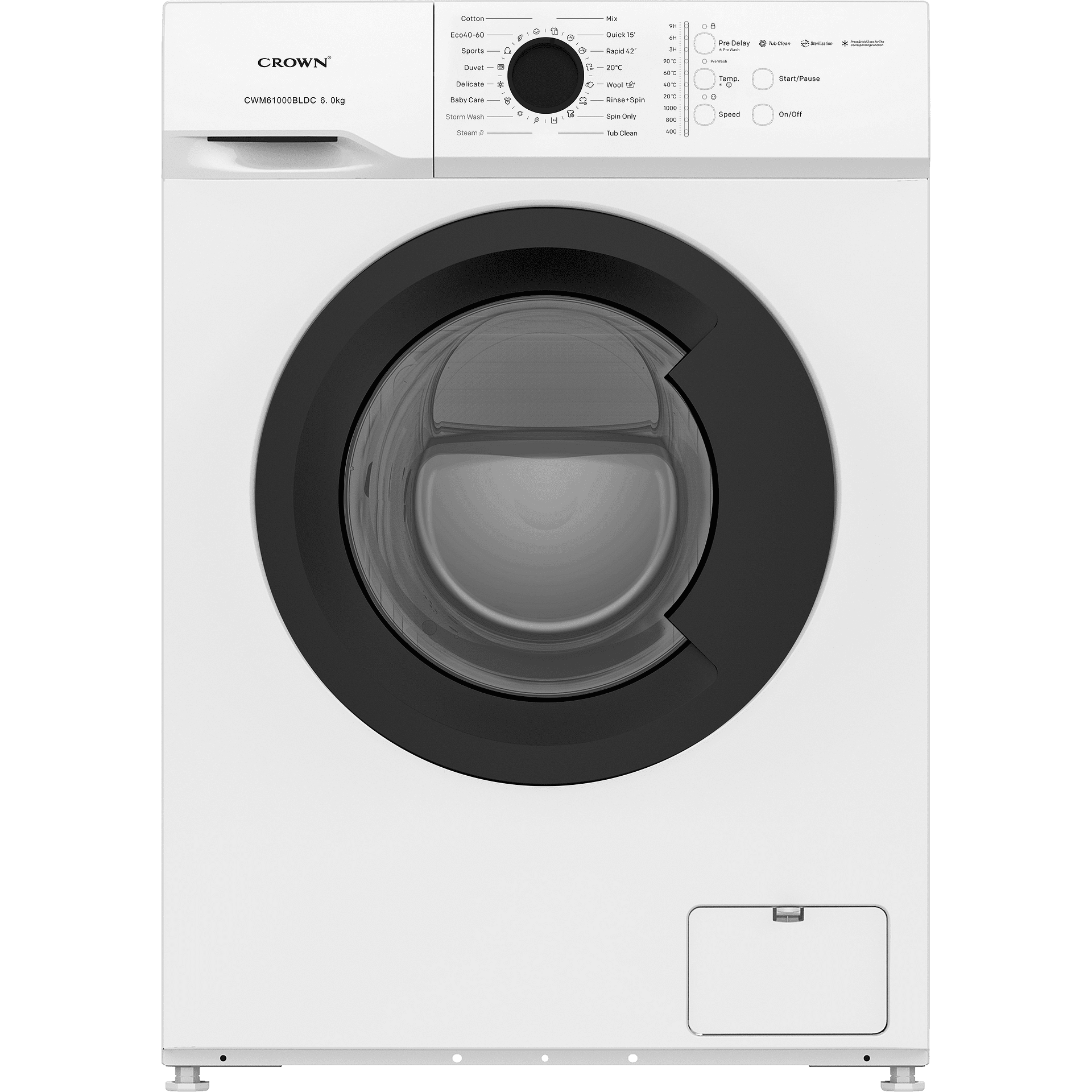 Crown CWM61000BLDC Πλυντήριο Ρούχων 6kg, 1000 στροφών, 