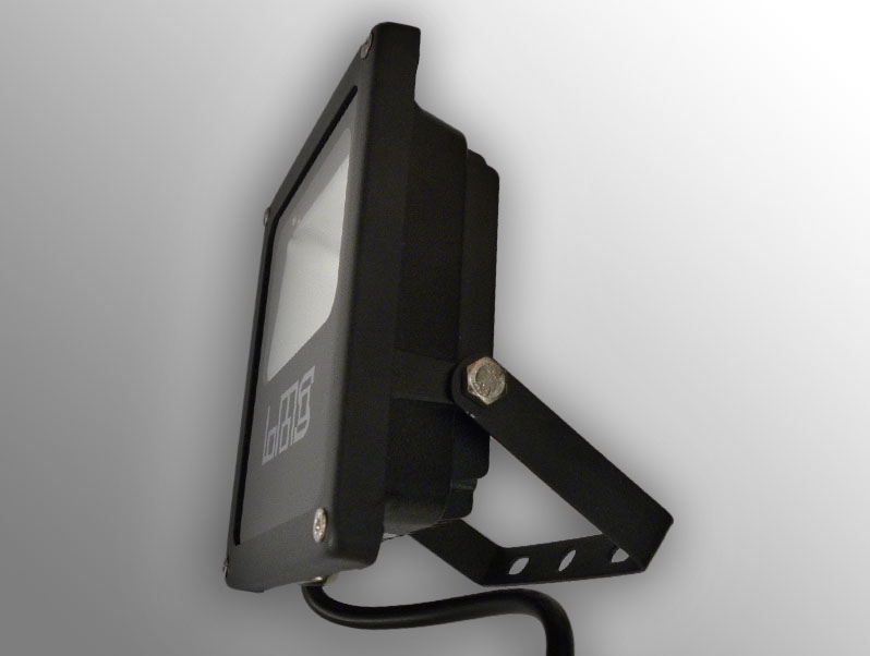 Προβολέας Μάυρος 10 Watt 230 Volt Slim Plasma Θερμό Λευ