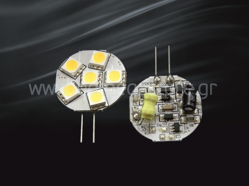 G4 με 6 Led 1.2 Watt 10-30Volt/DC Side Pin Ψυχρό Λευκό 04121