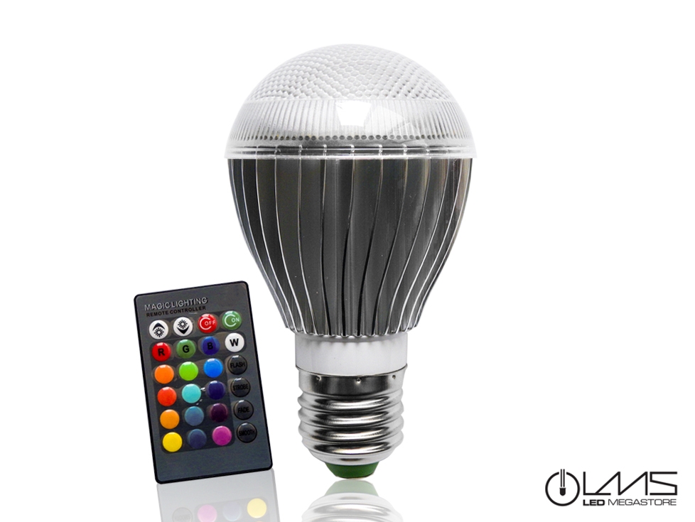 Λαμπτήρας RGB LMS E27 8 WATT με Τηλεχειρισμό 05923