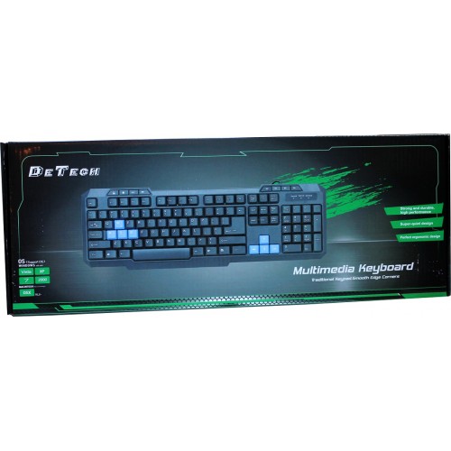 Multimedia Keyboard DeTech KB331M USB, Black - 6037 603