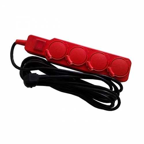 Πολύμπριζο 4 Θέσεων IP20, με καλώδιο 5 μέτρα και διακόπτη, προστασία από την σκόνη[41042] 41042