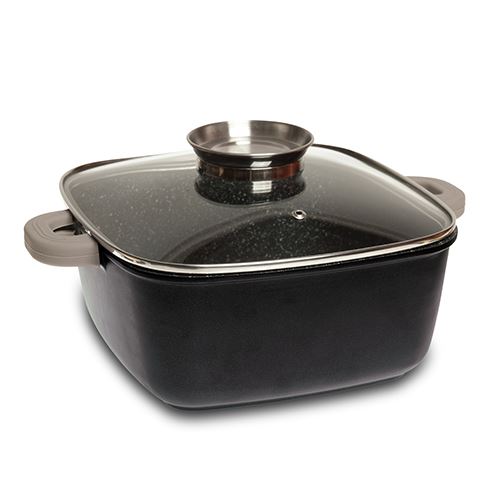 Τετράγωνη κατσαρόλα-γάστρα με αντικολλητική επίστρωση stone 24cm 10-128-101