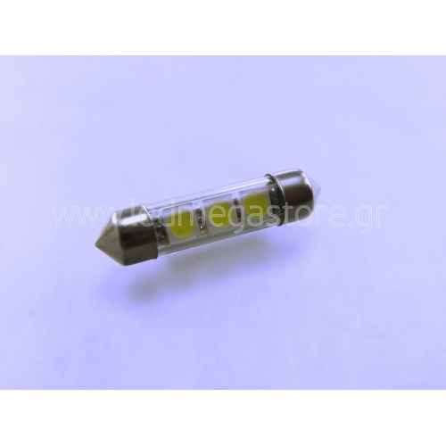 Σωληνωτός Απλός 36mm 24 Volt 3 SMD (με γυάλινο κάλυμμα) 04876