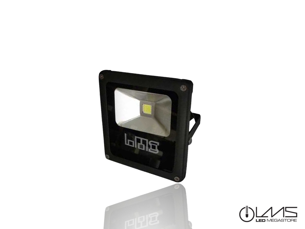 Προβολέας Μάυρος 10 Watt 12-24 Volt Slim Plasma Ψυχρό Λευκό B-W-04468