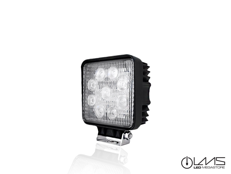 Προβολέας LED 27 Watt Υψηλής Ισχύος 10-30 Volt Τετράγωνος 05297