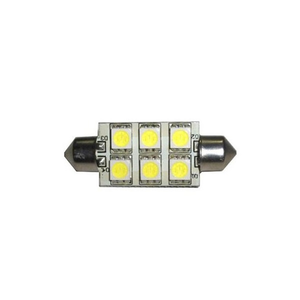 Σωληνωτός Απλός 42mm με 6 SMD Ψυχρό Λευκό 05082