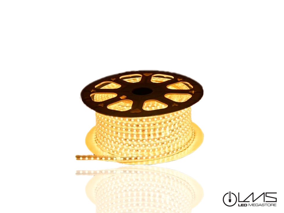 Αδιάβροχη Ταινία LED LMS 230 Volt 60 SMD 5050 Θερμό Λευκό Dimmable 04600
