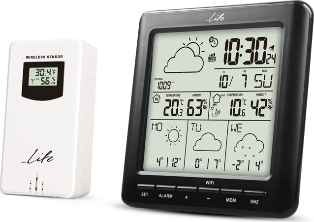 Life WES-400 Μετεωρολογικός Σταθμός WiFi με Εξωτερική Ασύρματη μονάδα μέτρησης Θερμοκρασίας 24803