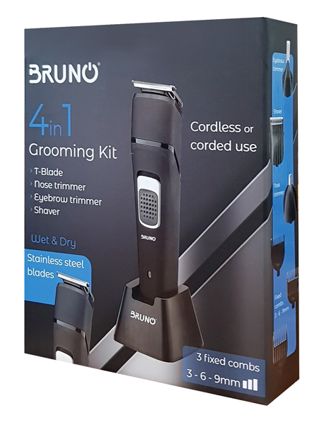 BRUNO Κουρευτική μηχανή 4 σε 1 BRN-0023, wet dry, 6 εξα