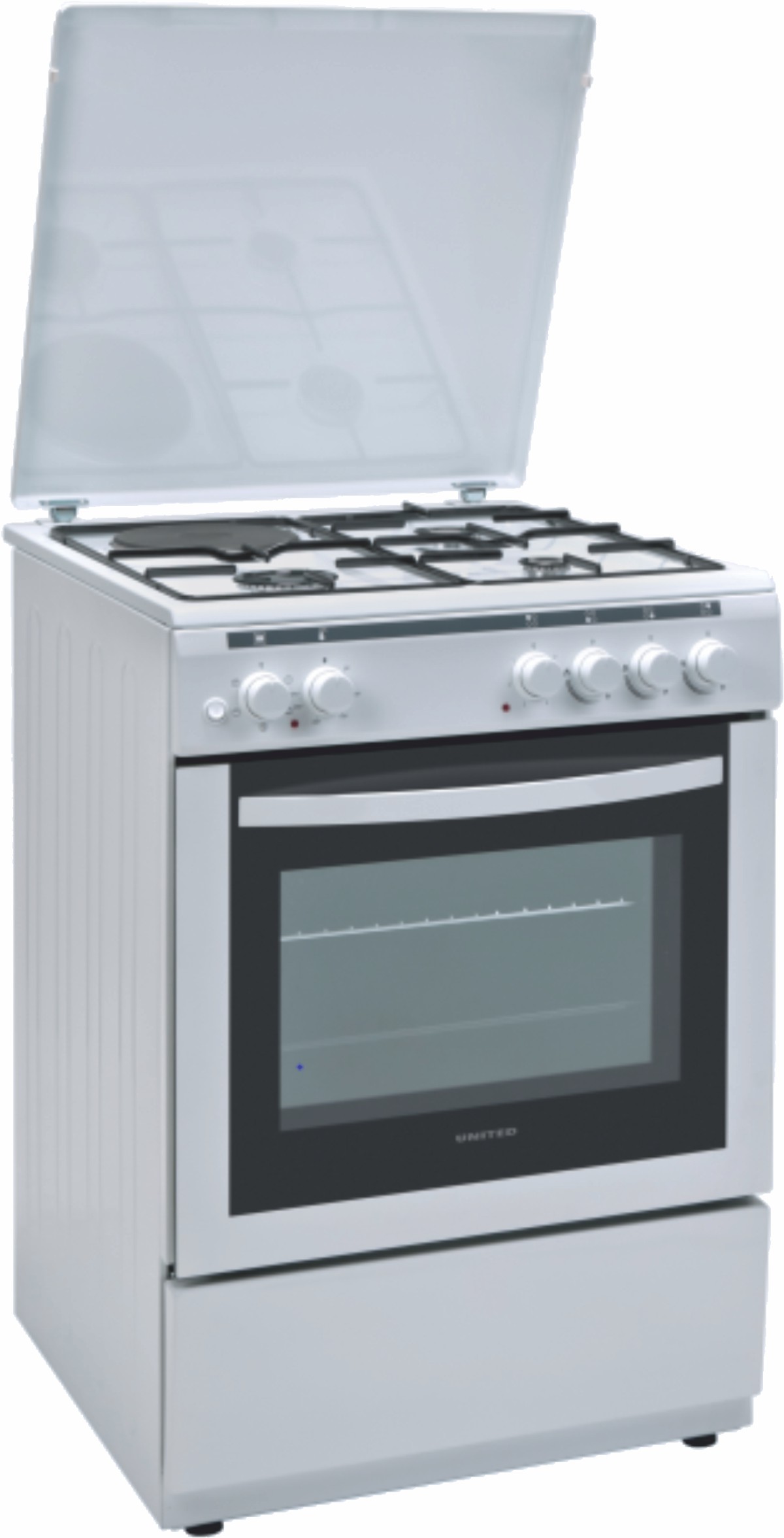 - ΣΗΜΑΝΤΙΚΟ: Σε περίπτωση διαφοράς τιμής από το κατάστημα ισχύει παντα και μόνο η τιμή του καταστήματος UNITED UFG60301 ΚΟΥΖΙΝΑ ΛΕΥΚΗ ΜΙΚΤΗ ΡΕΥΜΑΤΟΣ ΓΚΑΖΙΟΥ UF