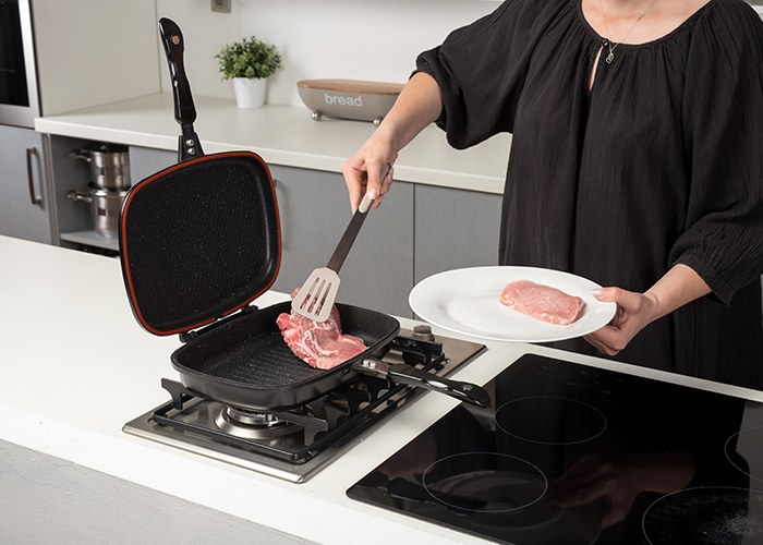 Διπλή γκριλιέρα "Funtzio" με αντικολλητική επίστρωση stone 32cm GAL7