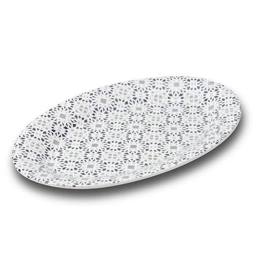 Πιατέλα οβάλ πορσελάνινη Maiolica grey 35cm PIATELA1