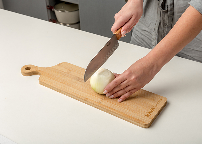 Aνοξείδωτο ατσάλινο μαχαίρι Santoku Terrestrial με ξύλινη λαβή 29.5cm MAXAIRI18