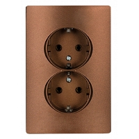 Πρίζα SHUKO Διπλή 16A Metallic Coffe MetallicCoffe14