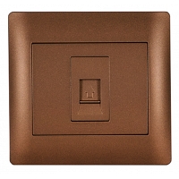 Πρίζα Τηλεφώνου RJ11 με κάλυμμα Metallic Coffe MetallicCoffe16