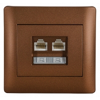 Πρίζα Διπλή Δικτύου RJ45 + RJ45-CAT5 Metallic Coffe MetallicCoffe21