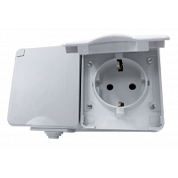 Πρίζα SHUKO Διπλή Εξωτερική Στεγανή 16Α IP65 Γκρί OIKPRI2
