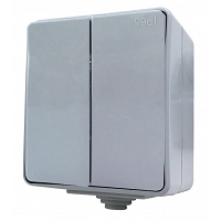 Διακόπτης Εξωτερικός Στεγανός Διπλός Κομμυτατέρ 10Α Γκρί OIKPRI4