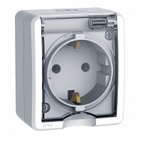 Πρίζα SHUKO Μονή Εξωτερική Στεγανή 16Α IP65 Λευκή OIKPRI6