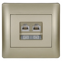 Πρίζα Τηλεφώνου Διπλή RJ11 + RJ11 Metallic Champagne MetallicChampagne17