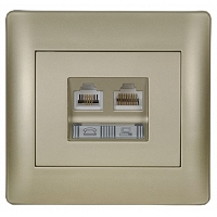 Πρίζα Τηλεφώνου και Δικτύου RJ11 + RJ45-CAT5 Metallic Champagne MetallicChampagne18