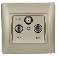 Πρίζα TV+FM+SAT Metallic Champagne MetallicChampagne23