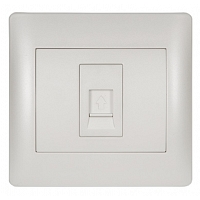 Πρίζα Τηλεφώνου RJ11 με κάλυμμα Metallic Λευκό MetallicWhite4