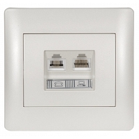 Πρίζα Τηλεφώνου και Δικτύου RJ11 + RJ45 CAT5 Metallic Λευκό MetallicWhite6