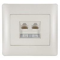 Πρίζα Διπλή Δικτύου RJ45+RJ45 CAT5 Metallic Λευκό MetallicWhite9