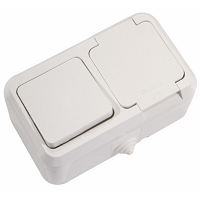 Πρίζα Μονή με Καπάκι και Διακόπτης Μονός Αδιάβροχη IP44 ADIAVROXA7