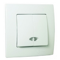 Διακόπτης Διπλός Με Φωτεινή Ενδειξη Λειτουργείας LEUKO8