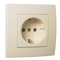 Πρίζα Μονή Ασφαλείας Μπεζ MPEZ2