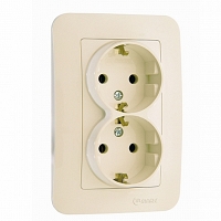 Πρίζα Σούκο Διπλή Μπεζ MPEZ4