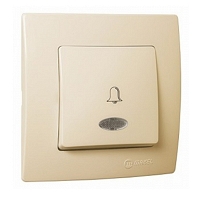 Μπουτόν Κουδουνιού με Φωτεινή Ένδειξη Μπεζ MPEZ17