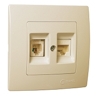Πρίζα RJ11 RJ45 UTP Τηλεφώνο Ιντερνετ Μπεζ MPEZ20